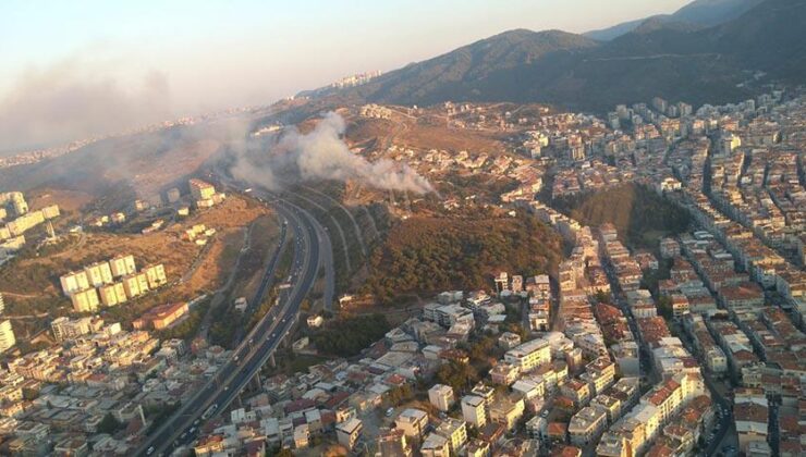 İzmirde makilik alandaki yangın kontrol altına alındı