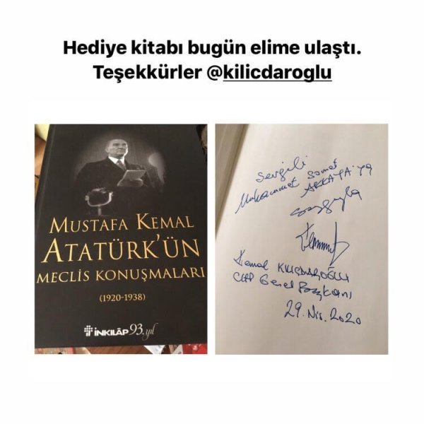 Kılıçdaroğlu’ndan Genç İmam Hatipliler başkanına Atatürk kitabı