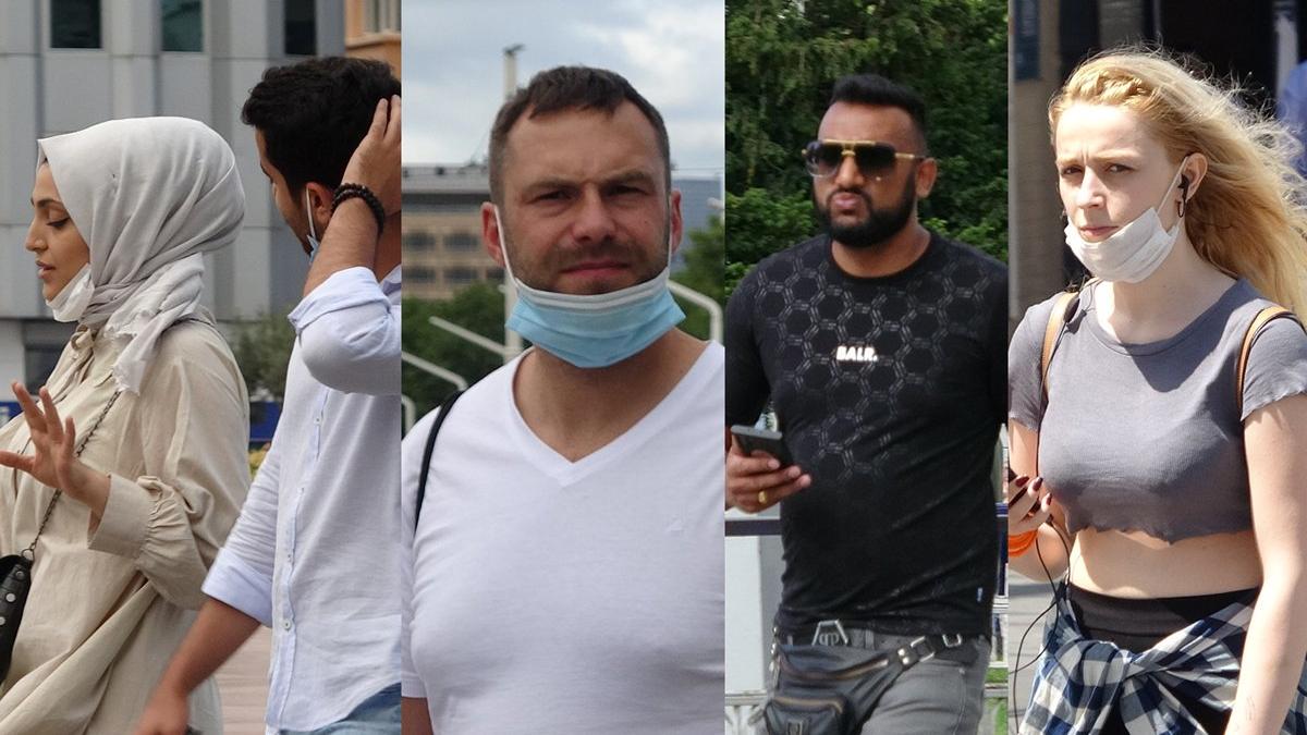 Taksim'de maskeler çeneye düştü