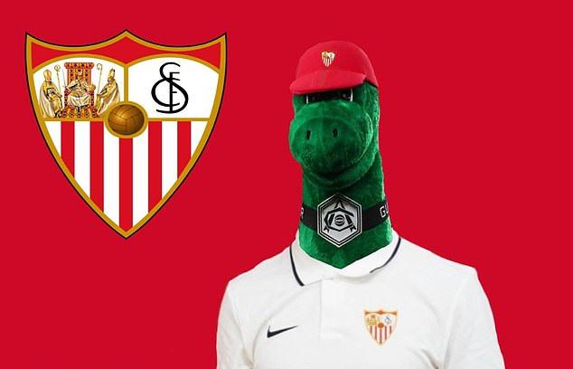 Sevilla, Arsenalin işten çıkardığı maskot dinozor Gunnersaurusu…