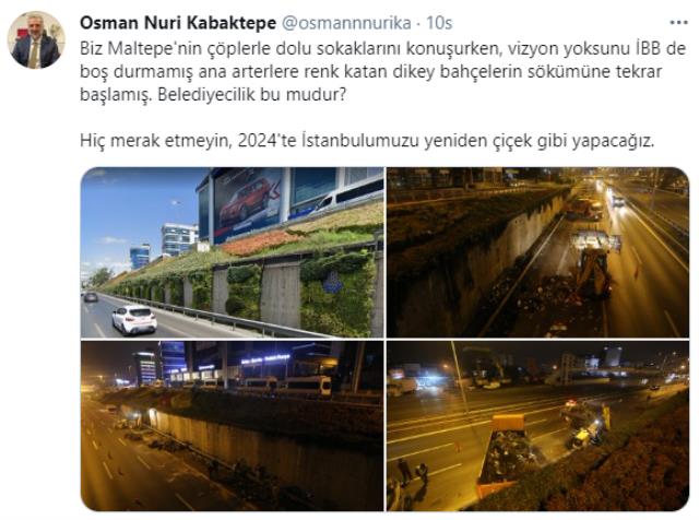 AK Parti İstanbul İl Başkanı'ndan İBB'nin dikey peyzaj yıkımına sert tepki: Vizyon yoksunları boş durmamış