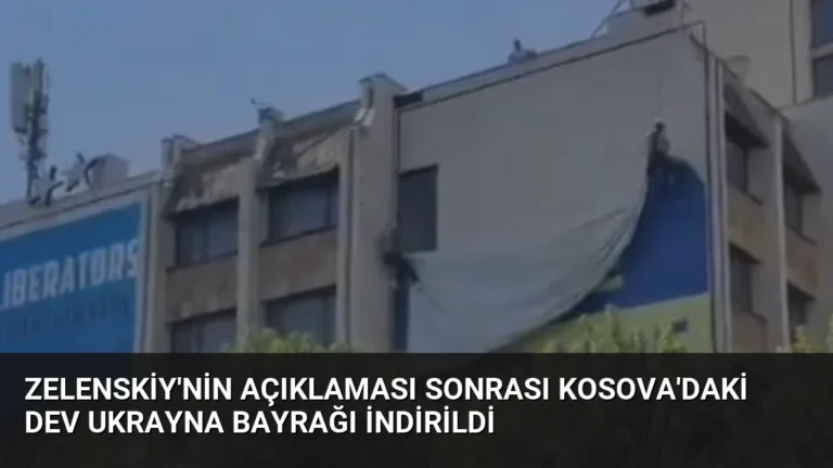 Zelenskiy’nin Açıklaması Sonrası Kosova’daki Dev Ukrayna Bayrağı İndirildi