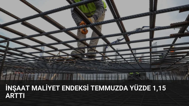İnşaat Maliyet Endeksi Temmuzda Yüzde 1,15 Arttı